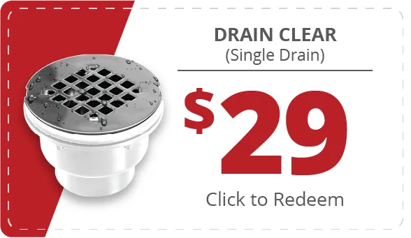 Coupon for a single drain clear.