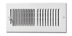 Transparent background with floor vent in the foreground.